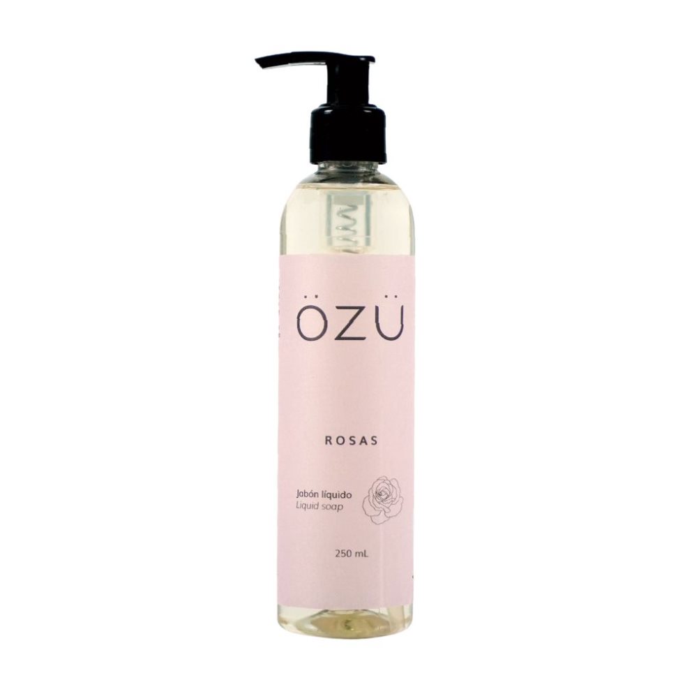 Jabón líquido OZU Rosas x 250 ml OZU  x 1 Jabón líquido corporal suave, libre de parabenos, siliconas, sales, colorantes y derivados del petróleo. Con un delicado aroma a rosas.