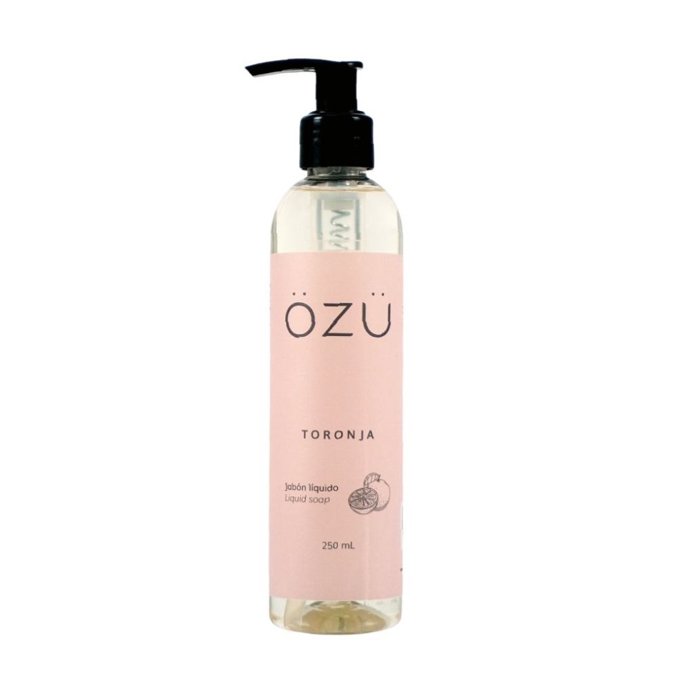 Jabón líquido OZU Toronja x 250 ml OZU  x 1 Jabón líquido corporal suave, libre de parabenos, siliconas, sales, colorantes y derivados del petróleo, con cítrico aroma a Toronja.