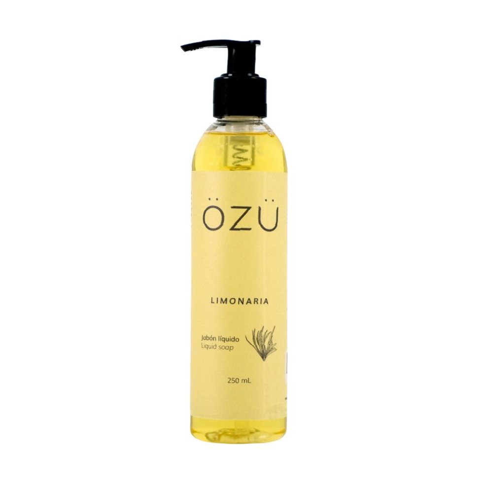 Jabón líquido OZU Limonaria x 250 ml OZU  x 1 Jabón líquido corporal suave, libre de parabenos, siliconas, sales, colorantes y derivados del petróleo. Con un cítrico y fresco aroma a limonaria.