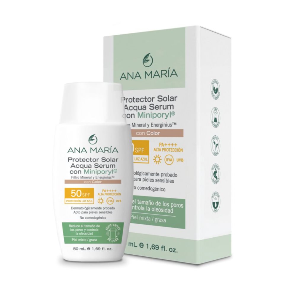 PROTECTOR SOLAR ANA MARIA ACQUA SERUM  MINIPORYL  CON COLOR ENVASE X 50 ML ANA MARIA ENVASE x 1 UND 