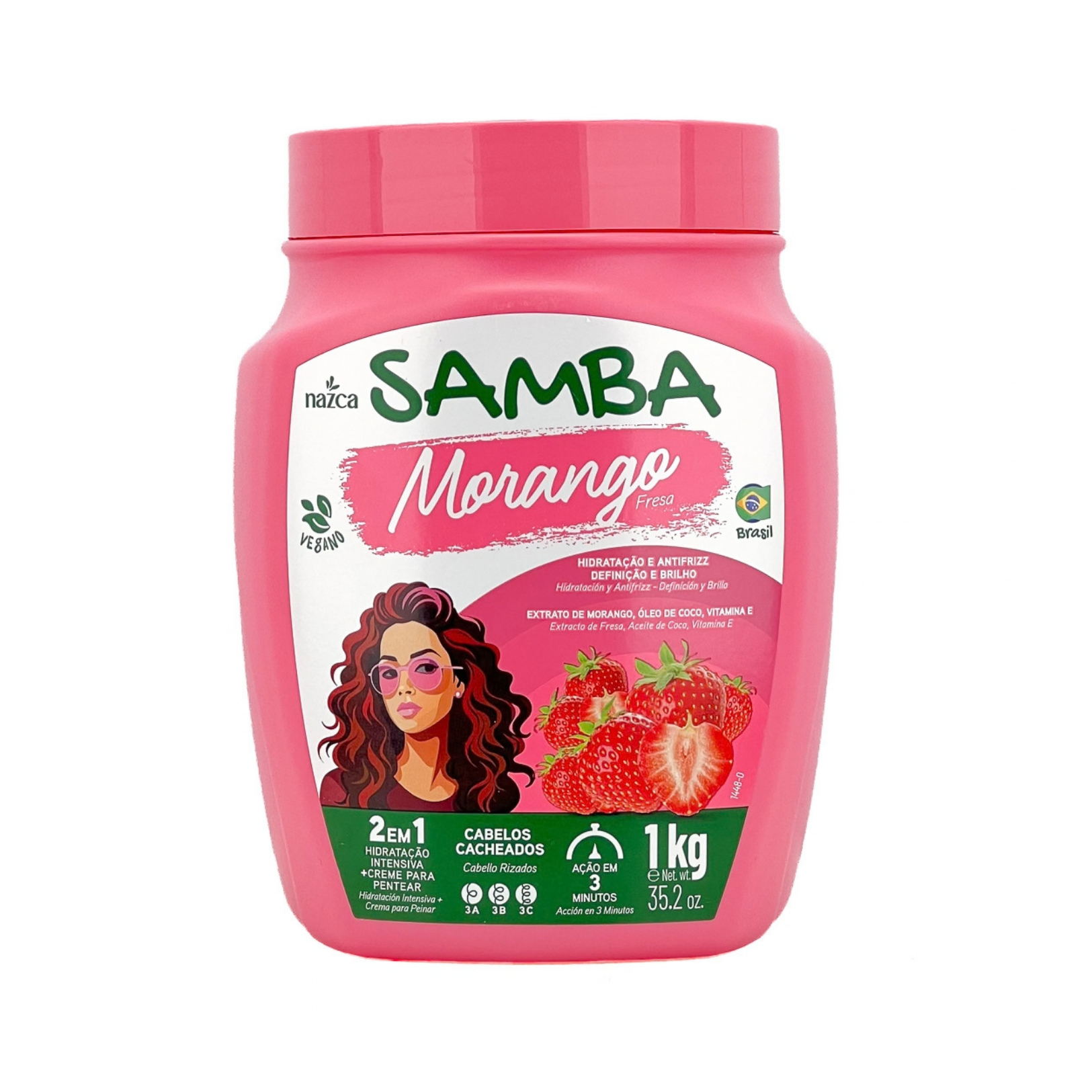 Crema Para Peinar Samba Morango/Fresa (ondulados y crespos) Nevada Frasco x 1 Crema Para Peinar Samba Morango/Fresa (ondulados y crespos) Nevada Frasco x 1