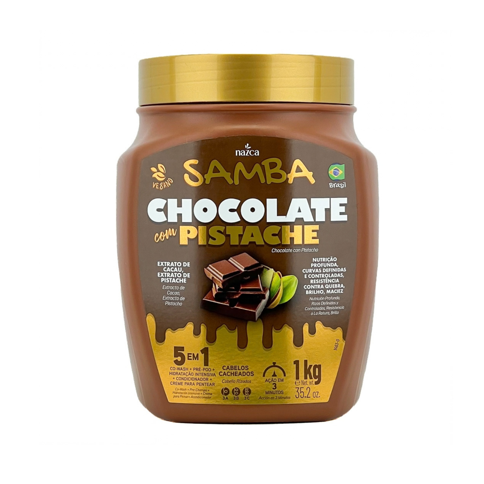 Crema Para Peinar Samba Chocolate & Pistacho Nevada Frasco x 1Kg Crema Para Peinar Samba Chocolate & Pistacho Nevada Frasco x 1Kg