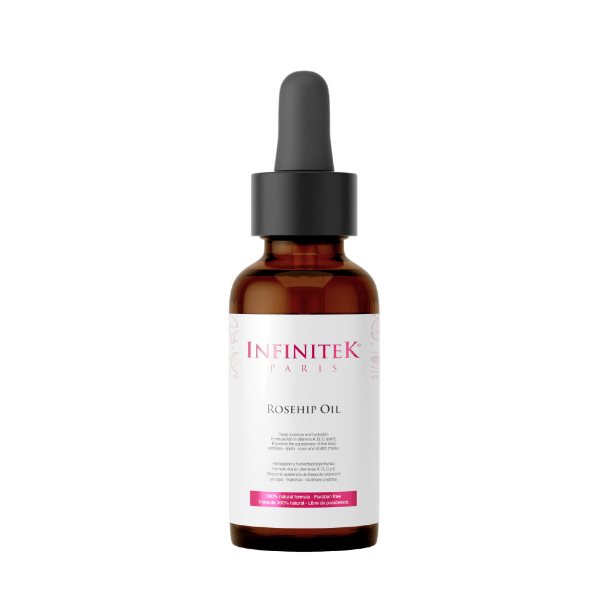 Aceite Rosa Mosqueta Natural INFINITEK PARIS Regenera, Nutre y Repara Piel Seca y Sensible 30 mL INFINITEK PARIS Envase Airless x 30 ml 