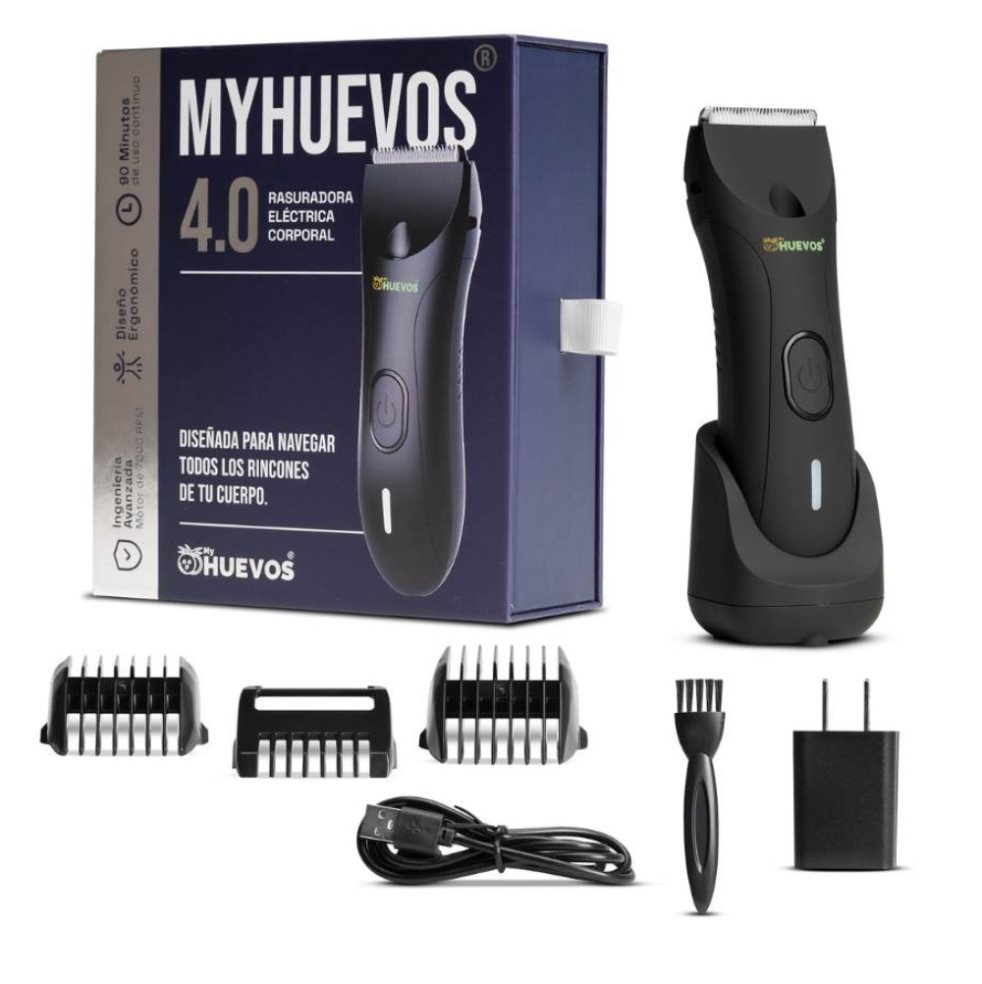 Rasuradora Corporal MYHUEVOS 4.0 Inalambrica   MYHUEVOS® Unidad  x 1 und Rasuradora MyHUEVOS 4.0, obtén un afeitado perfecto en segundos. Su tecnología SKINSECURE previene cortes, mientras la luz LED y su resistencia al agua facilitan el rasurado. ¡Piel suave y sin vello g