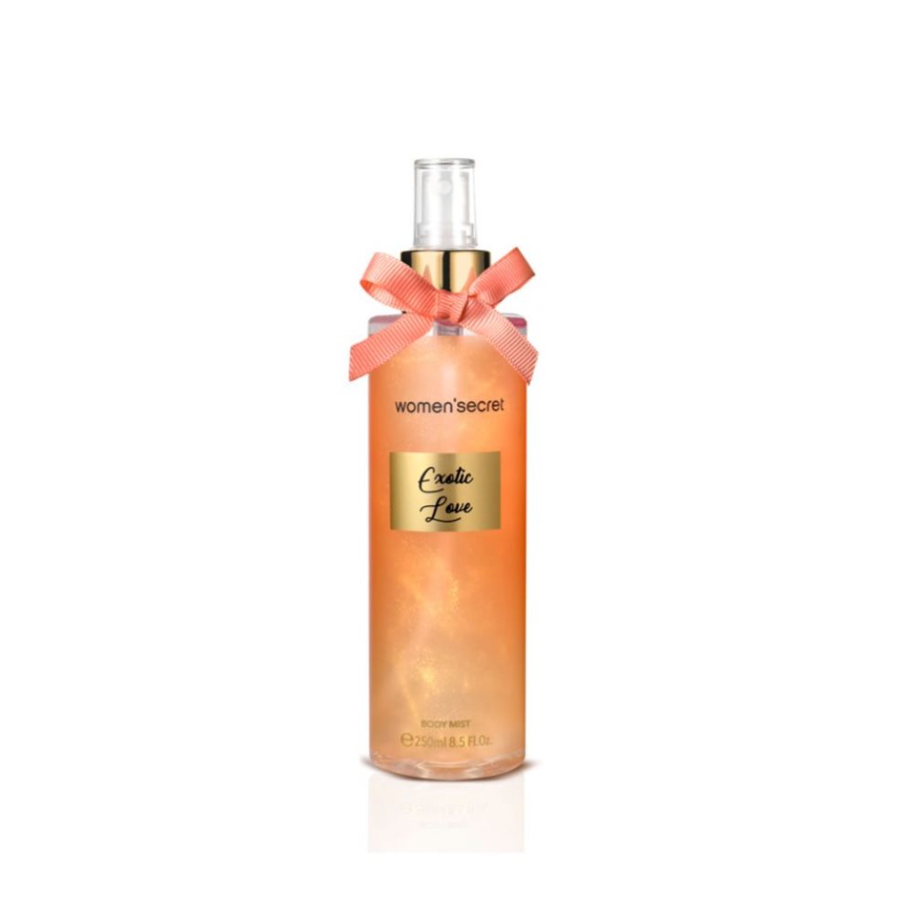 WS BODY MIST ;ORANGE;  250ml WOMEN SECRET caja x 1 Descubre el encantador atractivo de Women'Secret Exotic Love, una cautivadora bruma corporal para mujeres que es tan tentadora como exótica. Esta espléndida fragancia, diseñada por la reconocida Women