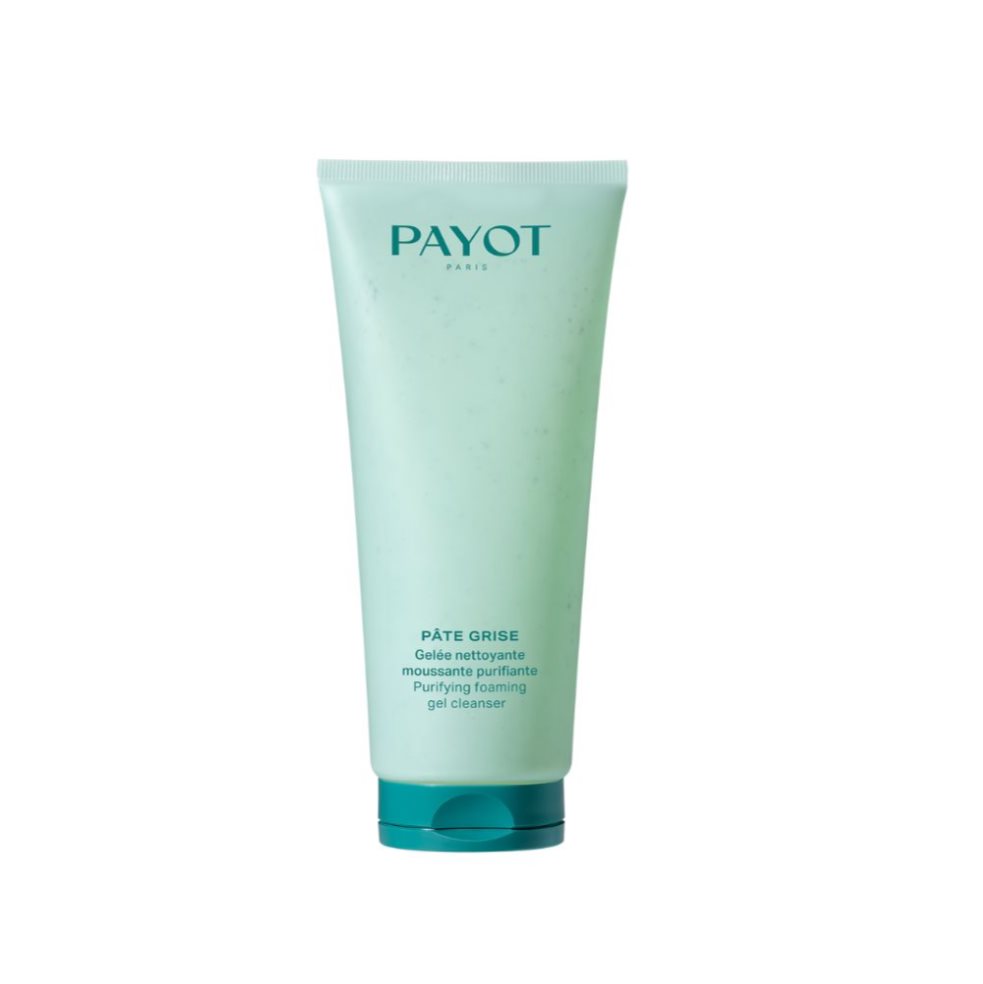 PATE GRISE LIMPIADOR FACIAL EN GEL PARA PIEL MIXTA GRASA PAYOT caja x 1 Utilizado diariamente, este gel espumoso purificante limpia y exfolia suavemente gracias a microperlas fundentes de carbón vegetal que actúan como un imán para eliminar eficazmente las impurezas. Su f