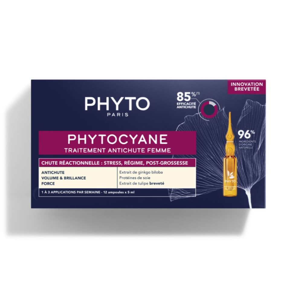 Tratamiento Phytocyane Anticaída Mujer PHYTO caja con 12 Ampolletas x 1 