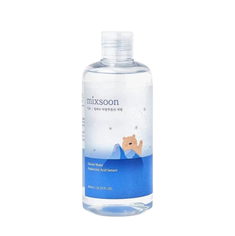 Mixsoon Glacier Water Hyaluronic Acid Serum-300ml Mixsoon Varios x 1 Este suero ligero y refrescante hidrata profundamente la piel sin sobrecargarla, ayudando a mejorar su elasticidad y suavidad. Su formulación minimalista, sin ingredientes innecesarios, lo hace ideal 