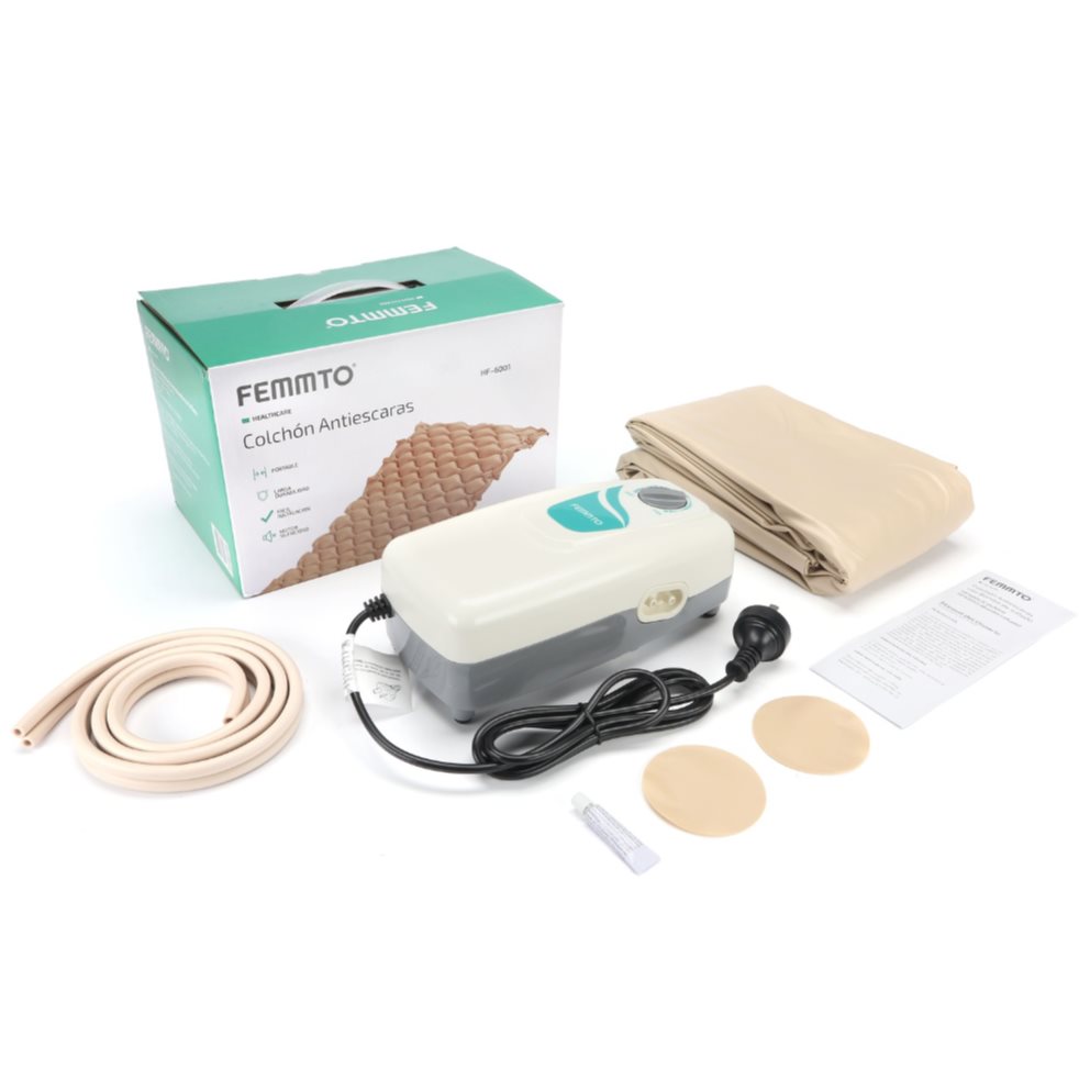 Colchoneta Inflable Antiescaras Con Bomba De Inflado Alternante FEMMTO Caja x 1 Colchoneta Inflable Antiescaras Con Bomba De Inflado Alternante FEMMTO Caja x 1