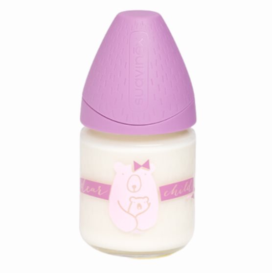 Suavinex Biberón de vidrio Meaningful 120 ml Morado Suavinex Caja x 1 Pequeño en tamaño, grande en significado. El Biberón Meaningful 120 ml de Suavinex está diseñado para ofrecer una experiencia de alimentación cómoda y segura para tu bebé. Su tetina de silicona fisiol