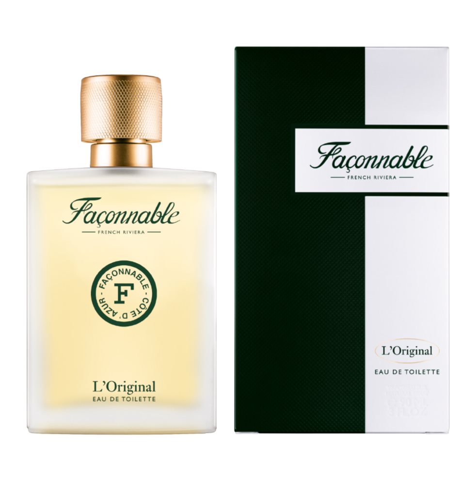 FACONNABLE EAU DE TOILETTE 90 ML FACONNABLE 90 ml x 1 Una reinterpretación del "art de vivre" francés, L’Original captura la esencia del espíritu Façonnable en sus diversos tonos aromáticos. Una versión moderna de nuestra fragancia de 1994, Façonnable Ea