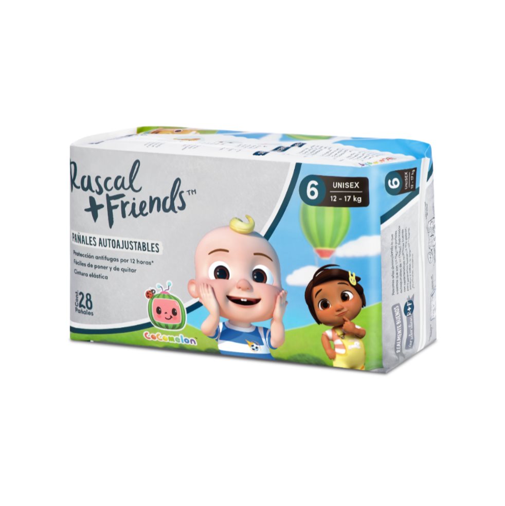 Pañales Rascals Baby Cocomelon Pants T6 Bebé 12-17 Kg 28 Und Rascals Baby Paquete x 28 