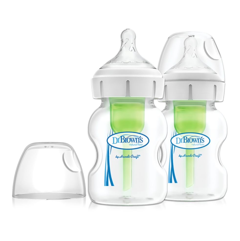 Teteros Dr Brown Recien Nacido Boca Ancha de 5 Oz Pq por 2 Dr Browns Botella x 1 
