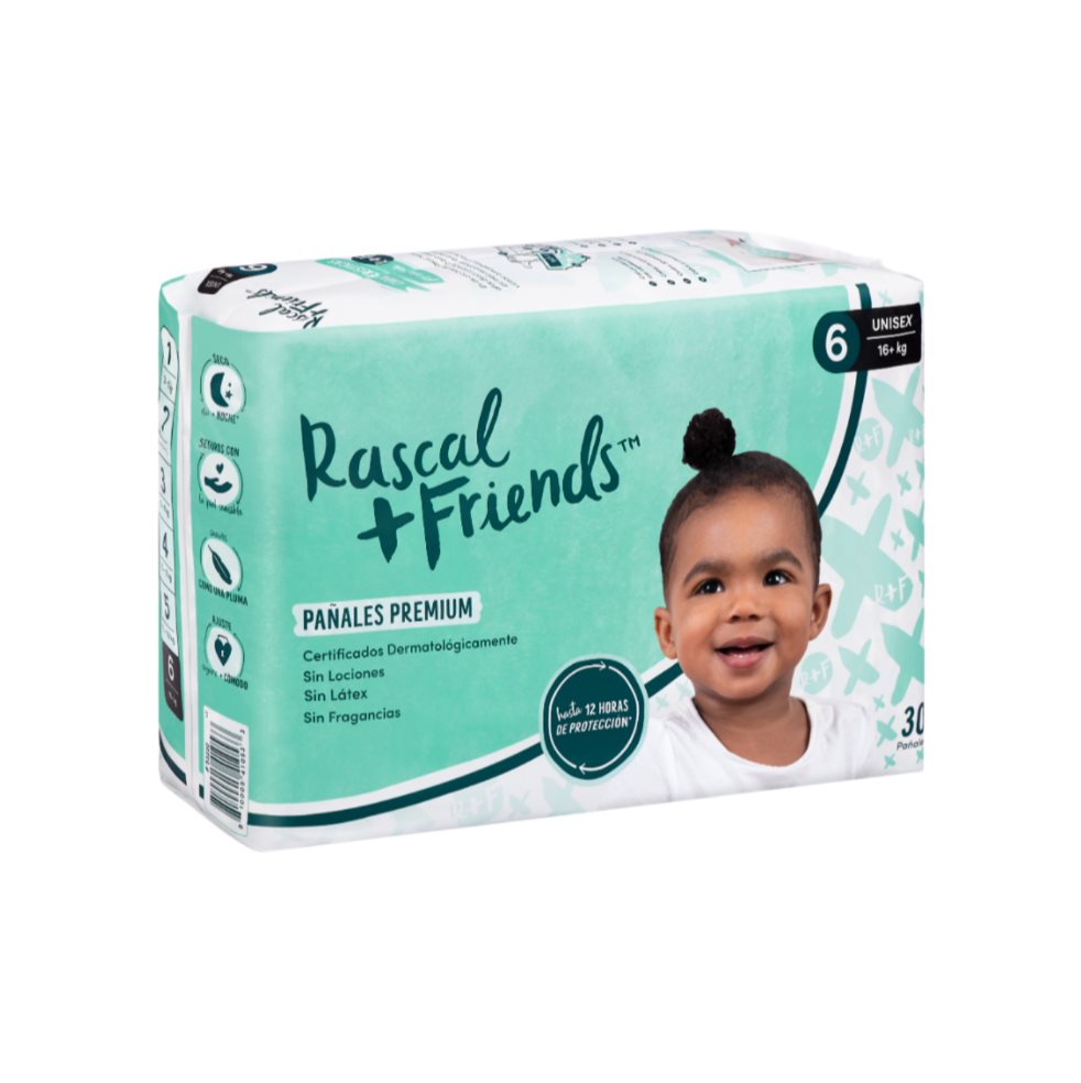 Pañales Rascals Baby Talla 6 16 Kg o más por 30 Unidades Rascals Baby Paquete x 30 