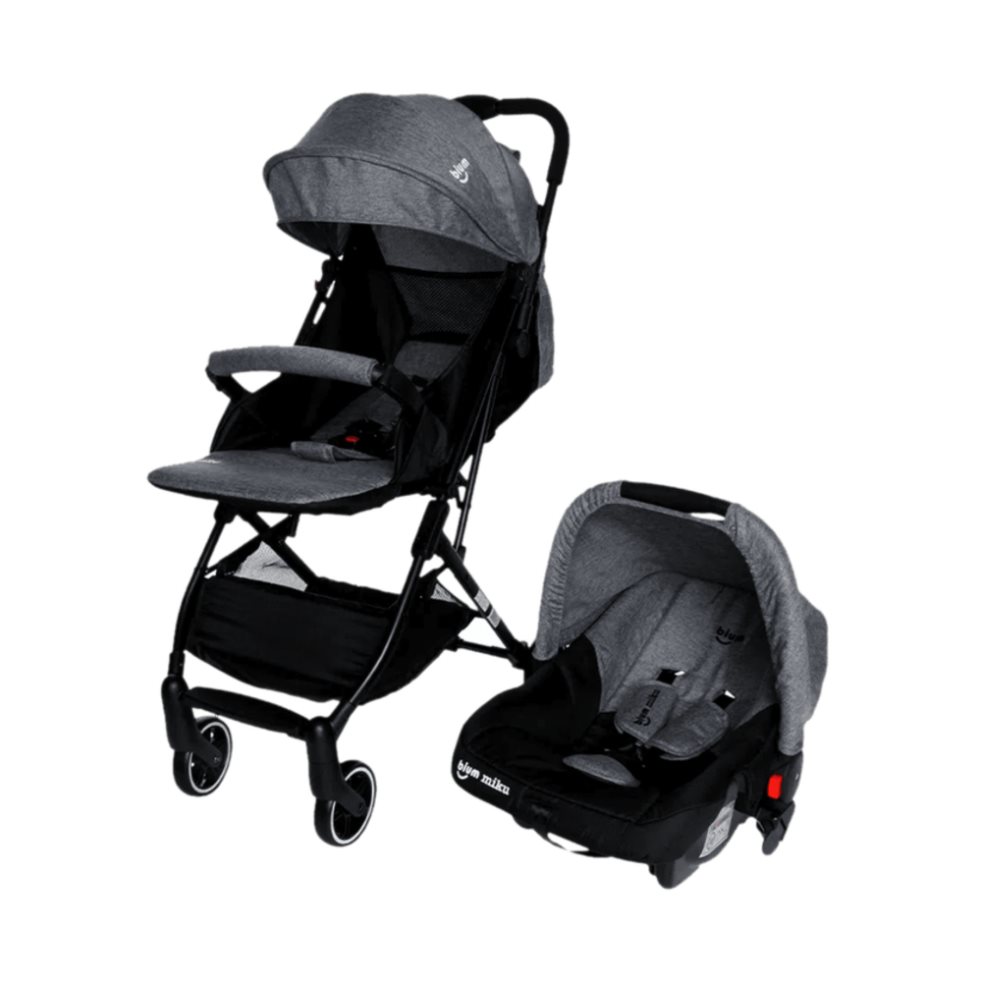 Coche y Portabebé Miku Travel Sistem Gris Oscuro Bium Bium Caja X 1