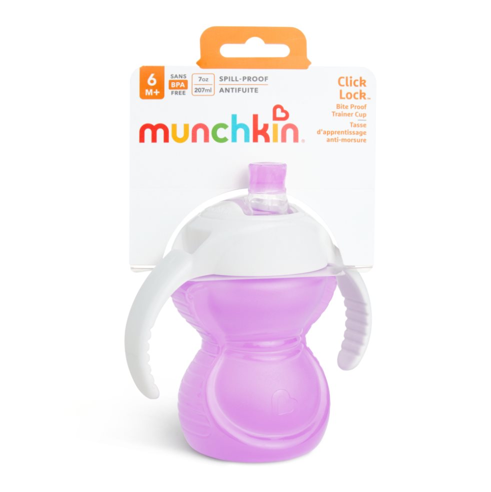Vaso Bebe Antiderrame 7 Oz Click Lock Bite Morado - MUNCHKIN Munchkin Unidad x 1 