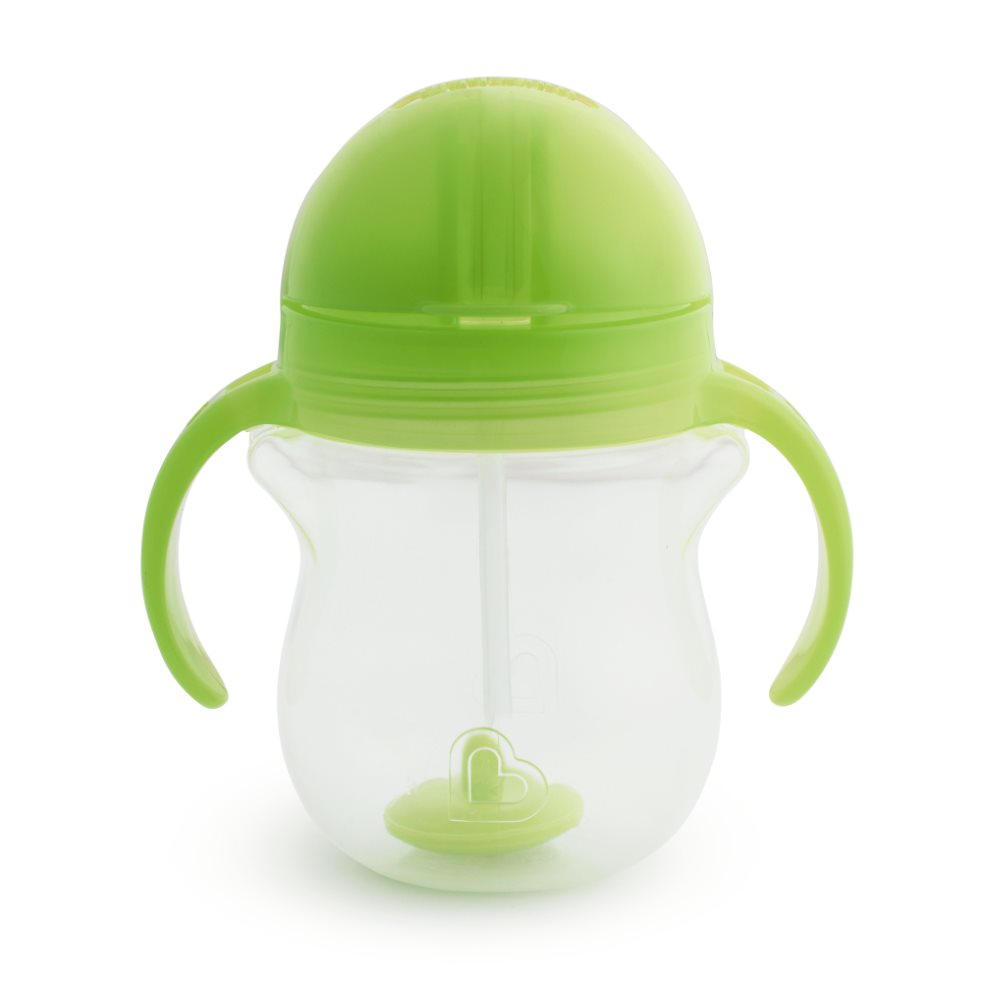 Vaso Antiderrame de 7 Oz Verde Pajita en Silicona Flexible Munchkin Unidad x 1  
