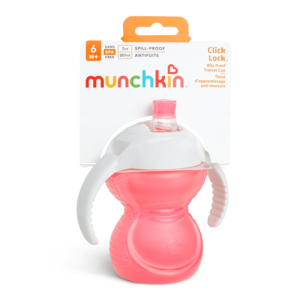 Vaso Bebe Antiderrame 7 Oz Click Lock Bite Rosa - MUNCHKIN Munchkin Unidad x 1  