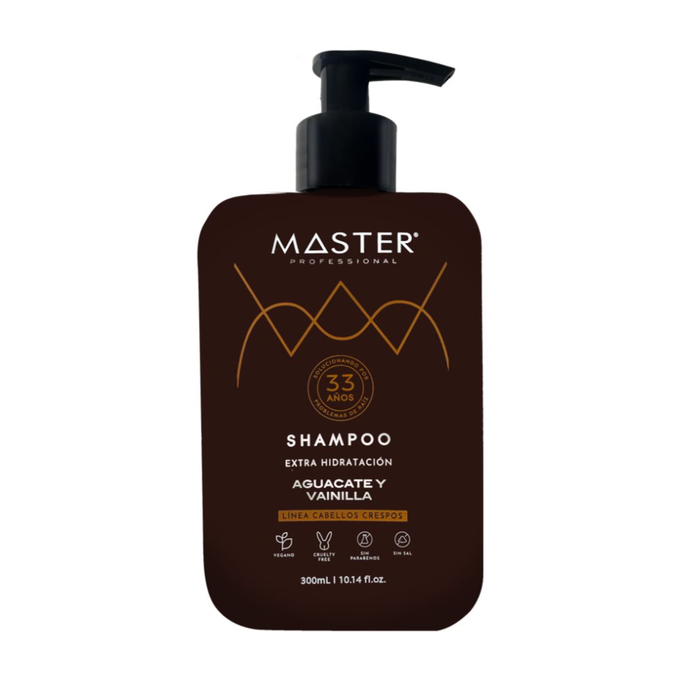 Shampoo Aguacate Vainilla Afro - Rizos x 300 ml MASTER PROFESSIONAL Frasco 300 ml x 1 Und undefined
