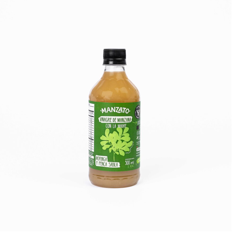 Vinagre de Manzana con moringa y penca sábila MANZATO 500ml x 1 Vinagre de Manzana con moringa y penca sábila MANZATO 500ml x 1
