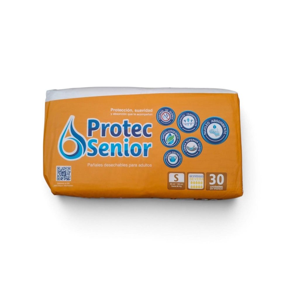 Pañal Adulto Protec Senior Pack X 30 Talla S Protec Senior 30 unidades x 30 Pañal Adulto Protec Senior Pack X 30 Talla S Protec Senior 30 unidades x 30