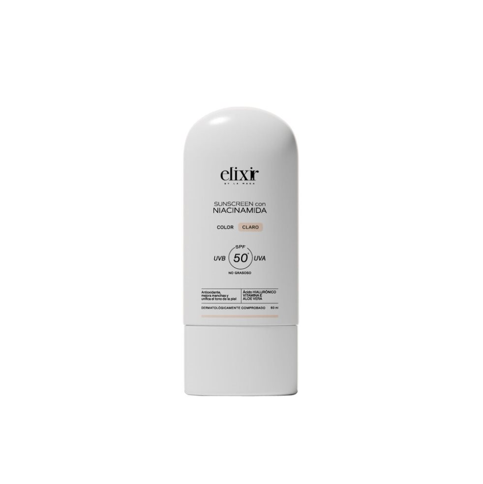 Protector Solar SPF 50 Tono Claro con Niacinamida ELIXIR BY LA MAGA Frasco x 60 ml Protector Solar SPF 50 Tono Claro con Niacinamida ELIXIR BY LA MAGA Frasco x 60 ml