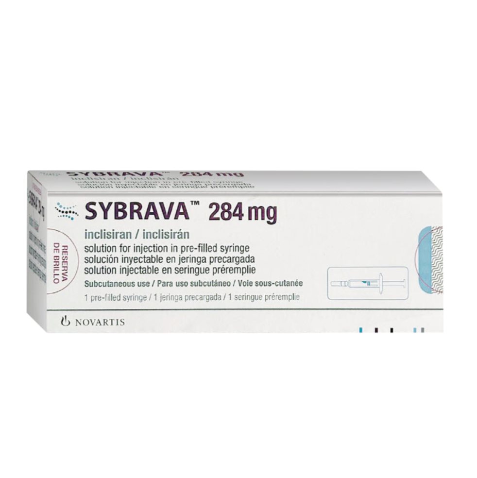 SYBRAVA® 284 mg solución para inyección SYBRAVA® Caja x 1 jeringa prellenada de 2.25 mL en vidrio tipo 1 con protector de aguja rígido y sellado con émbolo revestido con bromobuti x 1 