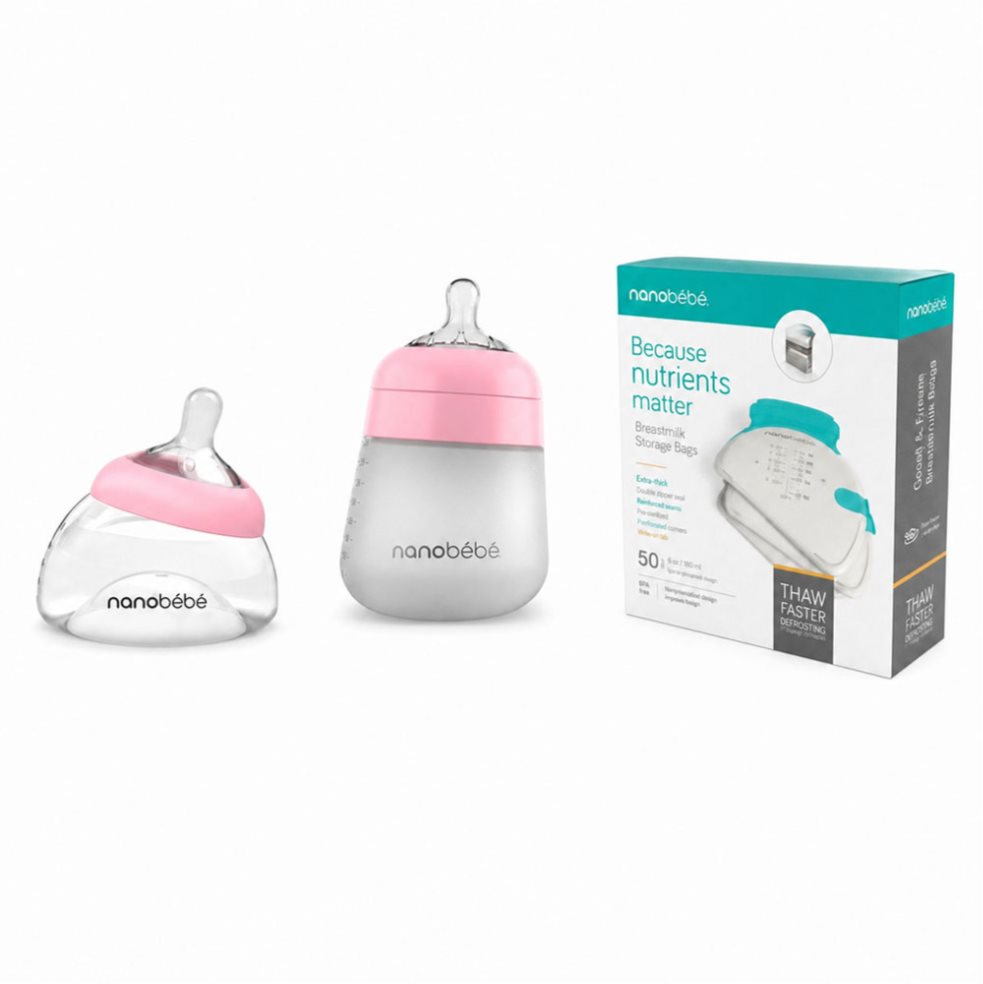 Sistema Esencial de Alimentacion Mixta - Rosado nanobebe Kit x 3 und