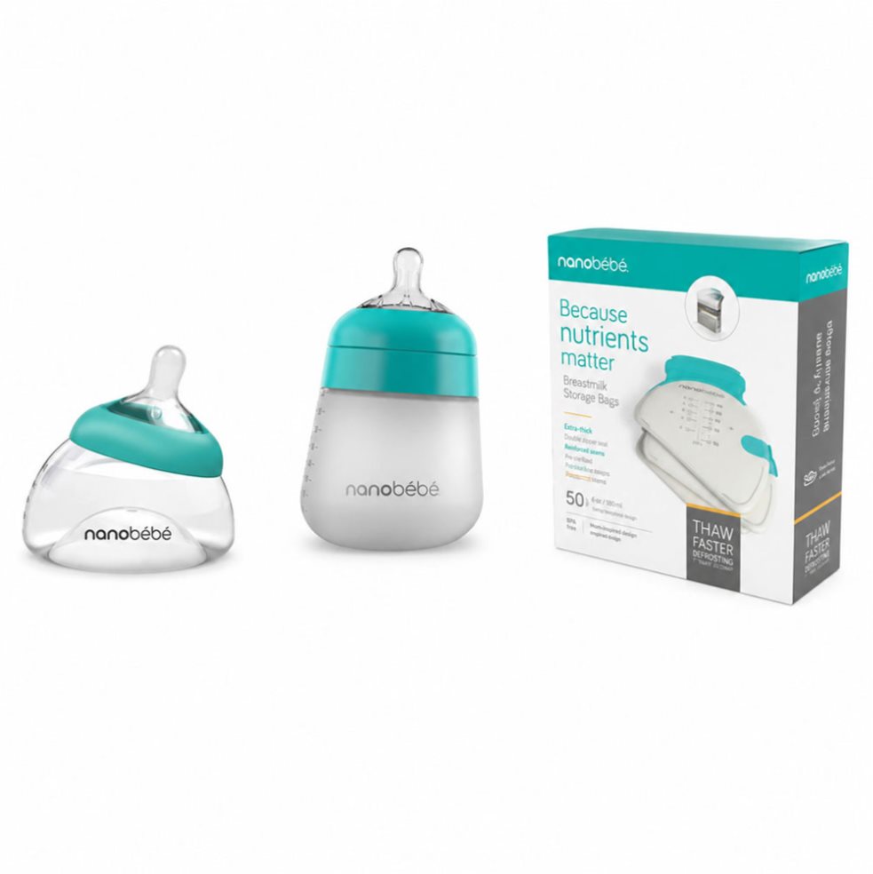 Sistema Esencial de Alimentacion Mixta Verde Nanobebe Kit x 3 und