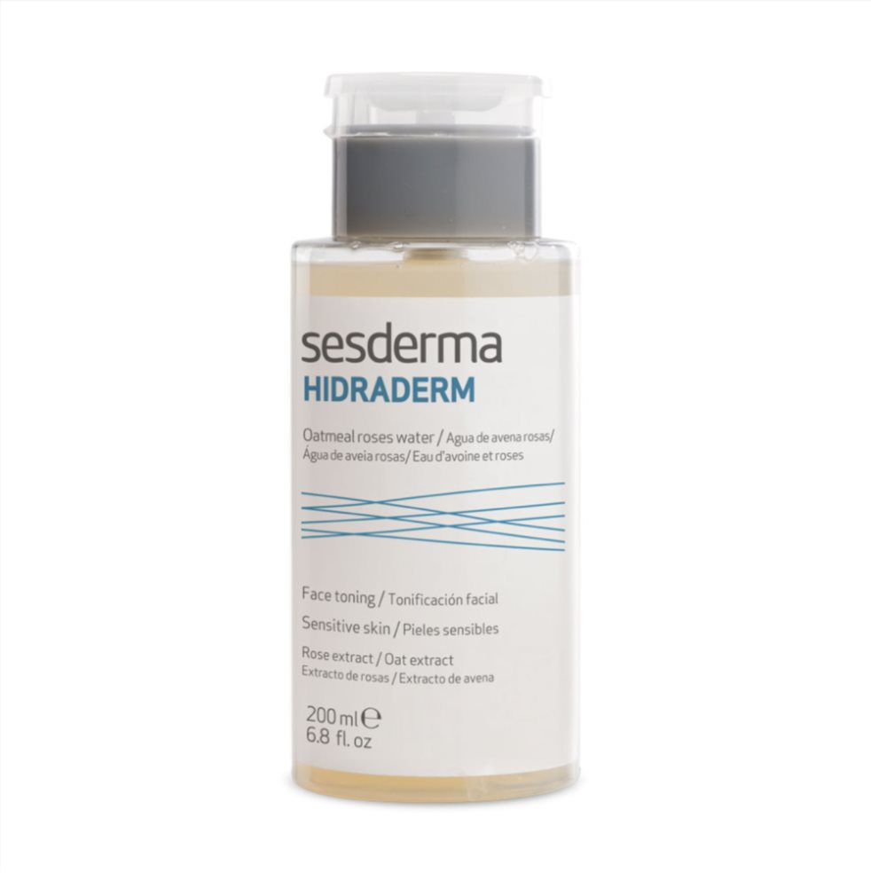 Loción Tonificante Sesderma Hidraderm Agua De Avena Rosas Sesderma Envase plástico con válvula dosificadora x 1 Loción tonificante a base de avena y extracto de rosas que suaviza, descongestiona y limpia las pieles más sensibles e intolerantes.