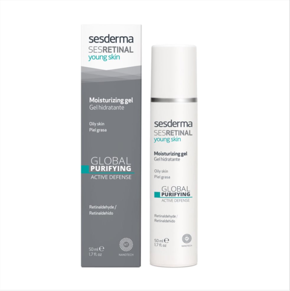 Gel Sesderma Sesretinal Young Skin Hidratante 50Ml Sesderma Envase plástico con valvula x 1 Cuidado diario y defensa activa frente la piel con tendencia acneica.

Con activos antibacterianos, clarificantes, regenerantes y antioxidantes.

Ayuda a equilibrar la producción de grasa dejando la p