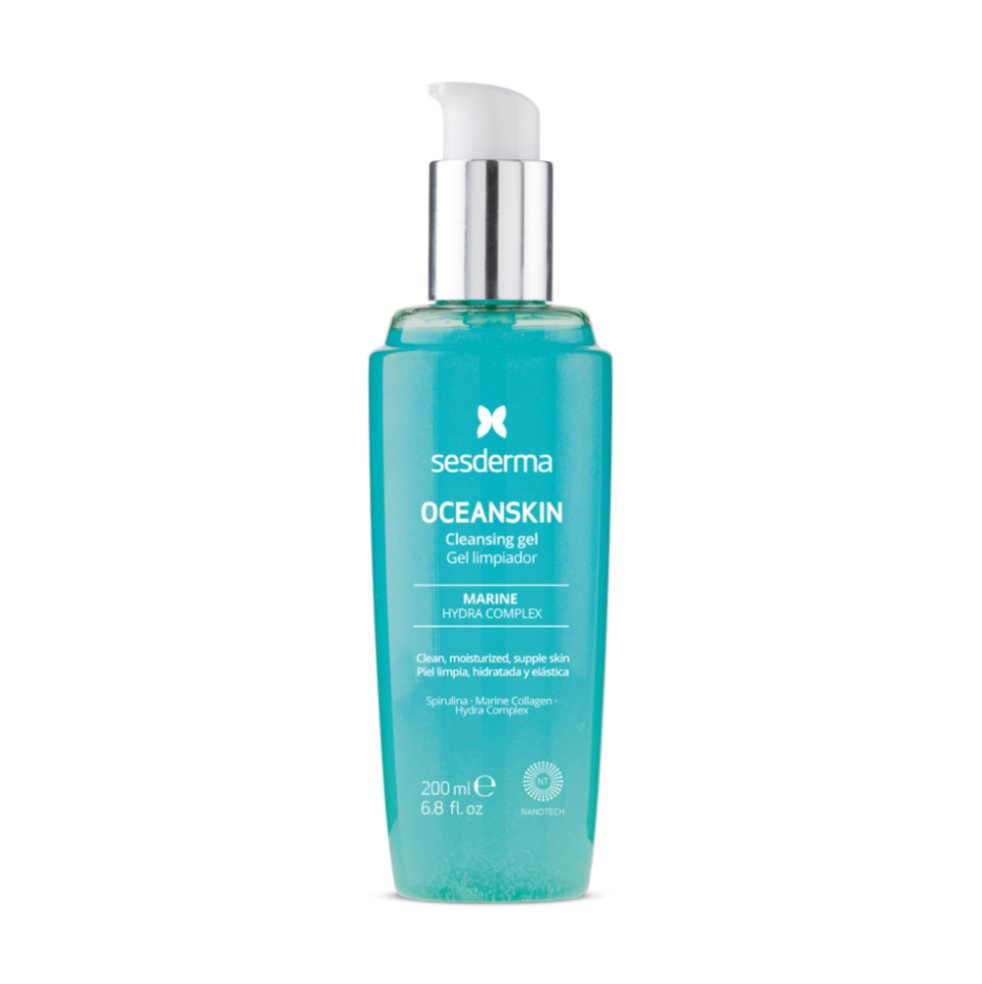 Limpiador Trifásico Sesderma Oceanskin 200Ml Sesderma Envase plástico con valvula x 1 Innovador gel limpiador con tecnología trifásica para el cuidado diario de rostro y labios. Su textura gel hidratante, al entrar en contacto con la piel, se funde en un sedoso aceite, y finaliza en un