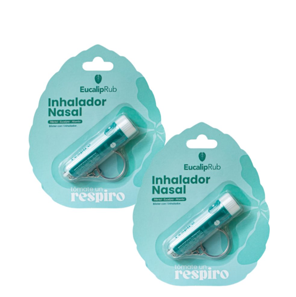 Inhalador Nasal Menta Eucalipto Stick Llavero X 2 EUCALIPRUB INHALADOR NASAL TIPO STICK LLAVERO x 2 Inhalador Nasal EucalipRub – Bienestar inmediato en cada respiro.
Fórmula con eucalipto, mentol y alcanfor que ayuda a despejar las vías respiratorias de forma práctica y portátil. Ideal para usar en