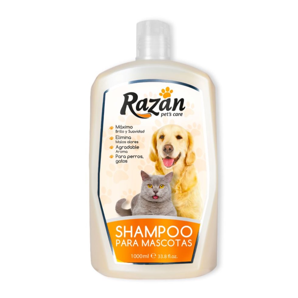 Shampoo para mascotas x1000ml Razán frasco x 1