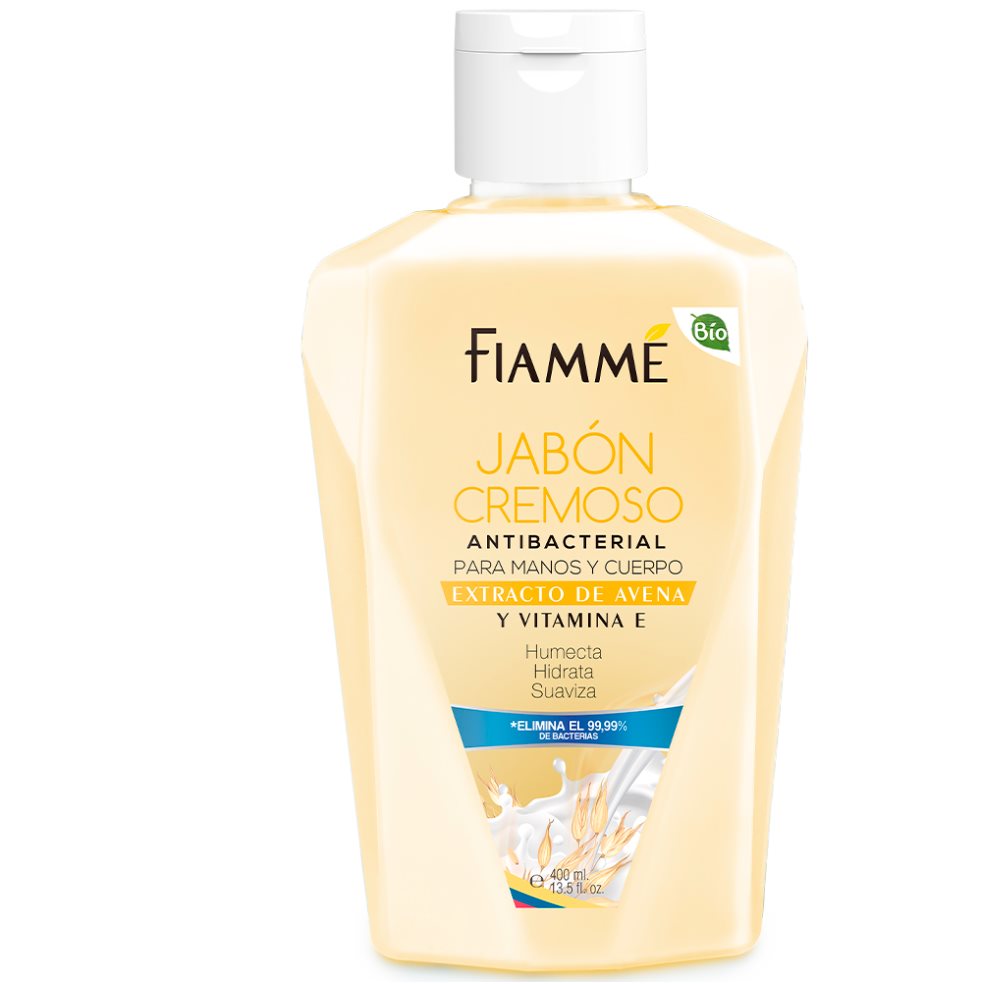Jabón cremoso extracto de avena x400ml Fiamme frasco x 1 Jabón cremoso extracto de avena x400ml Fiamme frasco x 1