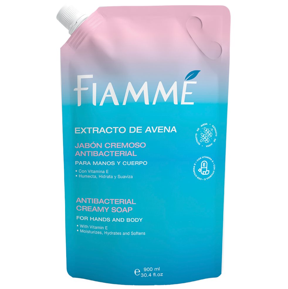 Jabón cremoso extracto de avena 900ml Fiamme Doypack x 1 Jabón cremoso extracto de avena 900ml Fiamme Doypack x 1