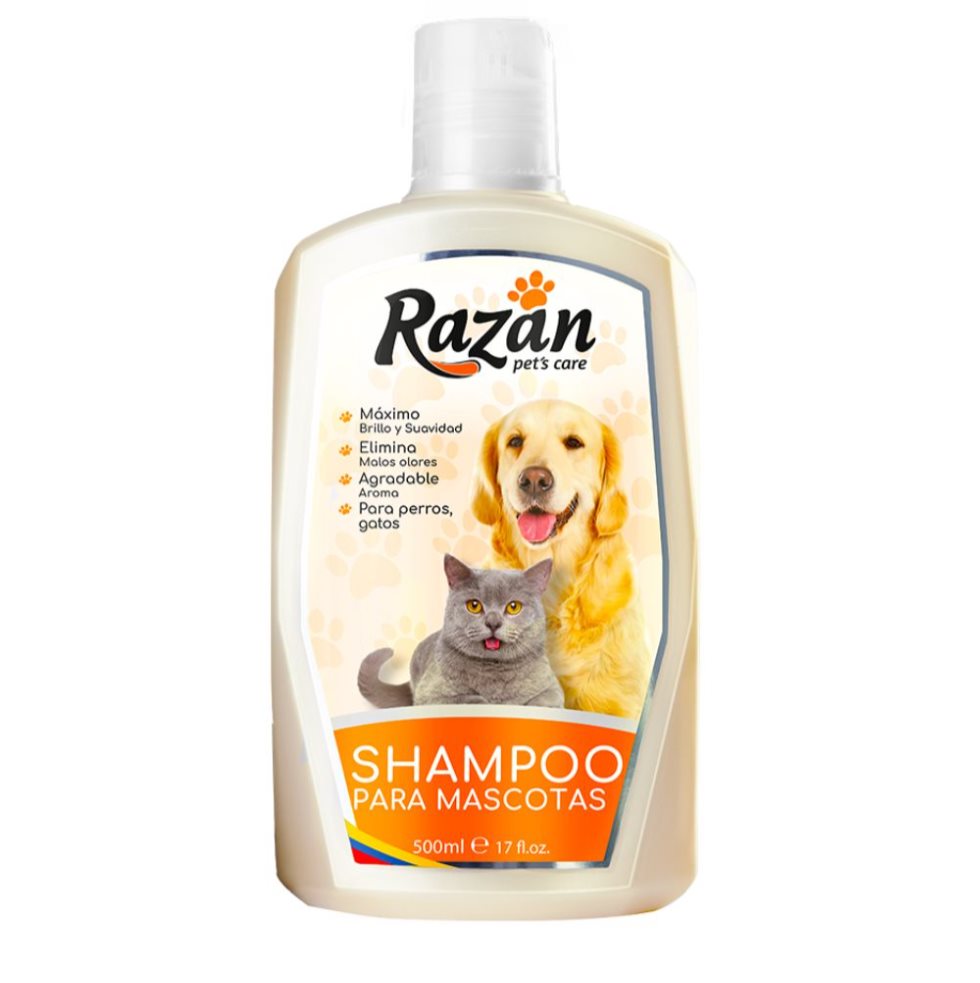 Shampoo para mascotas 500ml Razán frasco x 1