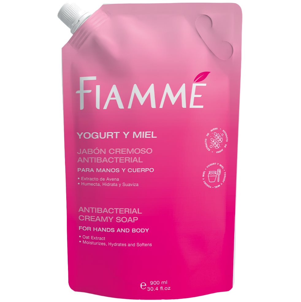 Jabón cremoso yogurt y miel x900ml Fiamme Doypack x 1 Jabón cremoso yogurt y miel x900ml Fiamme Doypack x 1