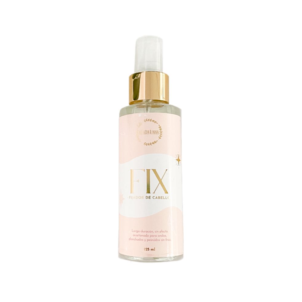 FIX. Fijador de cabello. MANDARINNA BOG Unidad x 125 ML. HairSpray de fijación fuerte, para ondas y peinados, alta duración.
Aporta un olor delicioso a coco vainilla.
No altera cabellos tinturados ni keratinas.
 No deja el cabello acartonado ni rígido.
