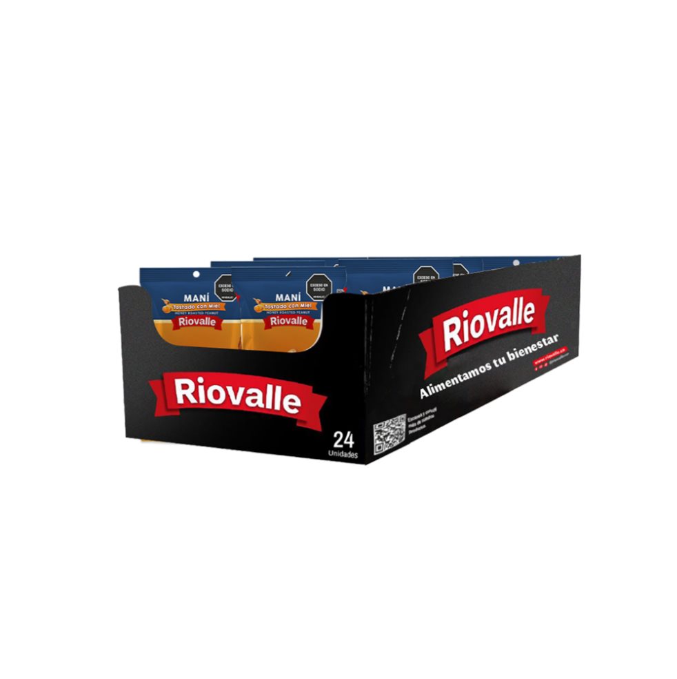 Mani Tostado con Miel Riovalle  display 24 unidades 35g Riovalle Bolsa x 24 undefined