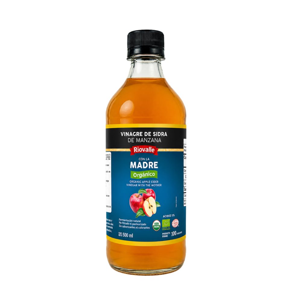 Vinagre de Manzana con la Madre orgánico Riovalle Megamarket Botella x 1 Vinagre de Manzana con la Madre orgánico Riovalle Megamarket Botella x 1