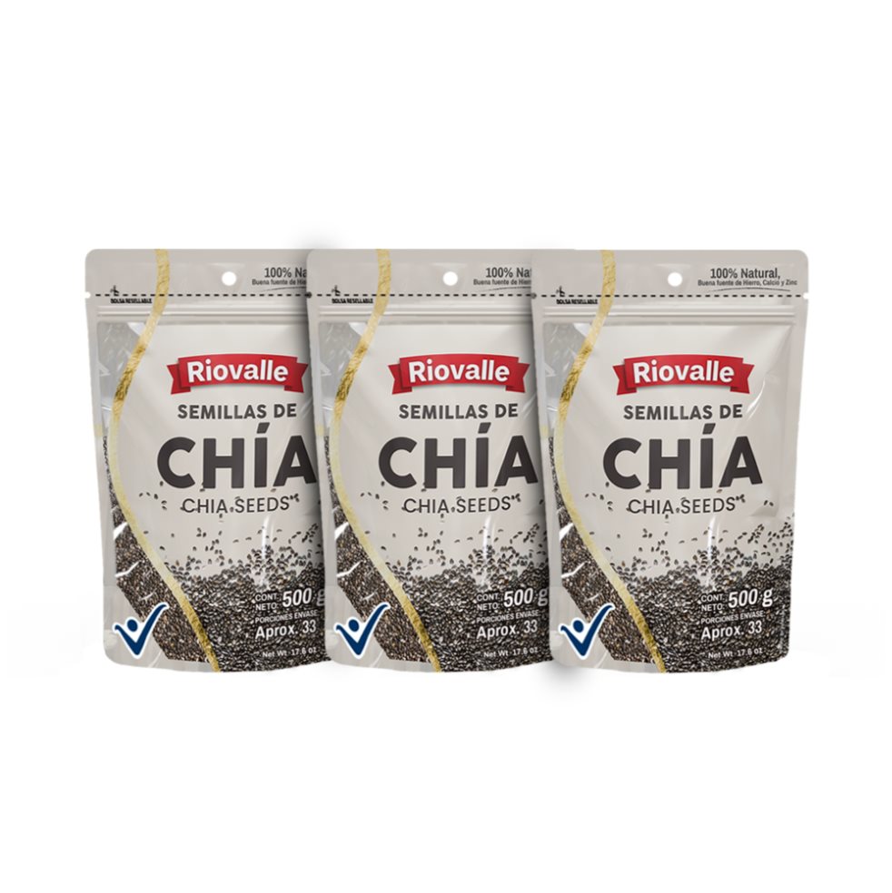 Combo Semillas de Chia Riovalle Pack x3 500g Riovalle Bolsa x 3
