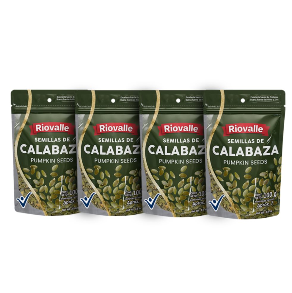Combo Semillas de Calabaza Riovalle  Pack x4 100g Riovalle  Bolsa x 4