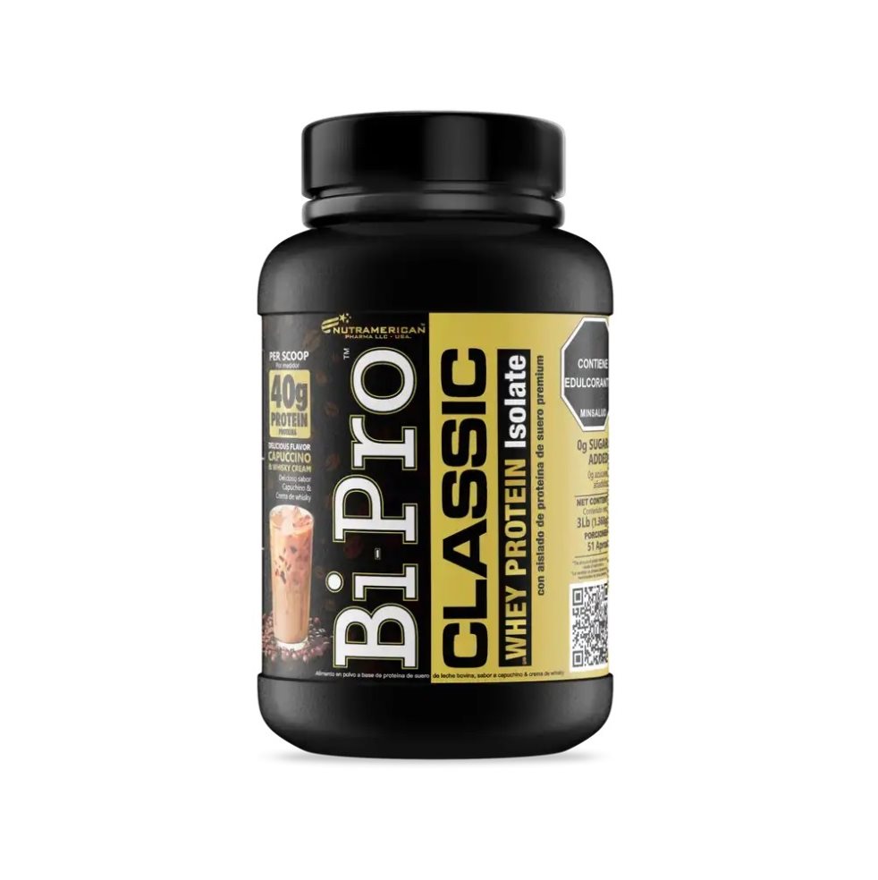 Bipro Classic Capuchino con crema de Whisky 3 lb Proteina NUTRAMERICANPHARMA Tarro x 3 Lb (1368g) 