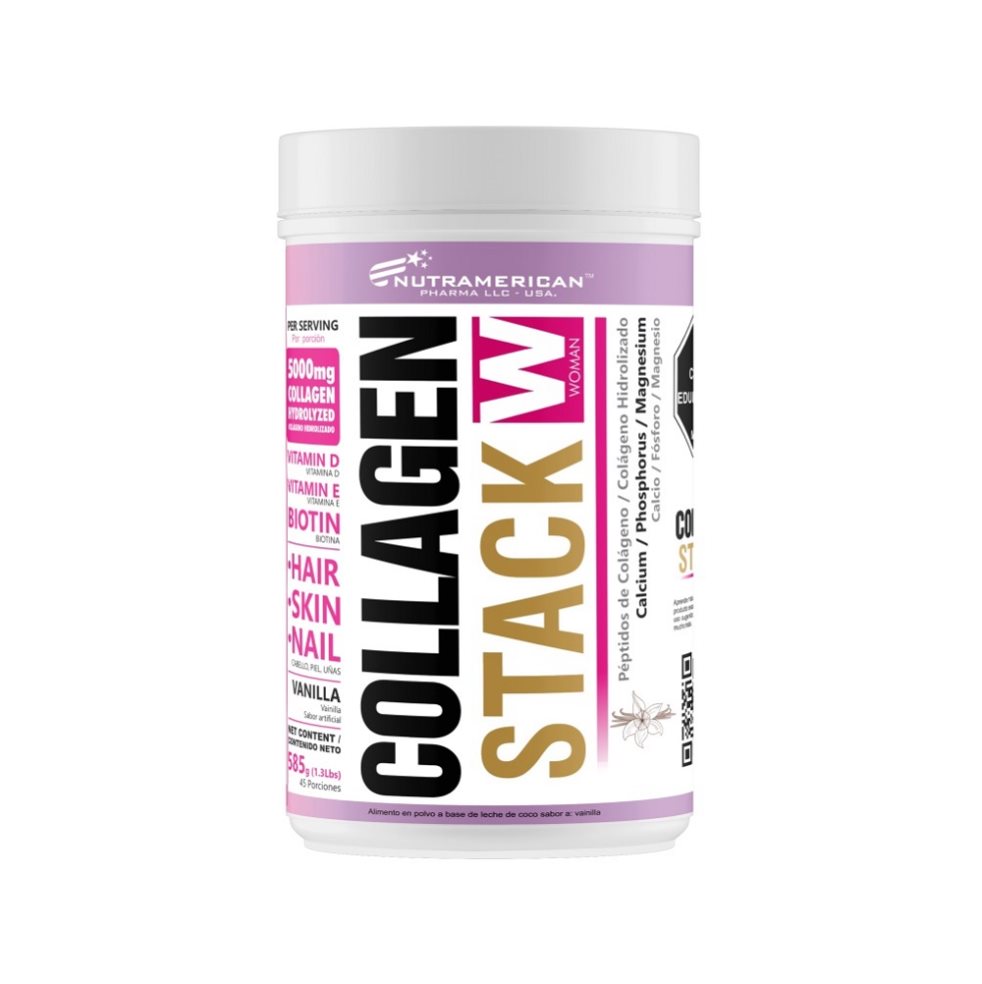 Collagen Stack 585 g Colageno hidrolizado NUTRAMERICANPHARMA Tarro x 1.29 Lb (585g) 
