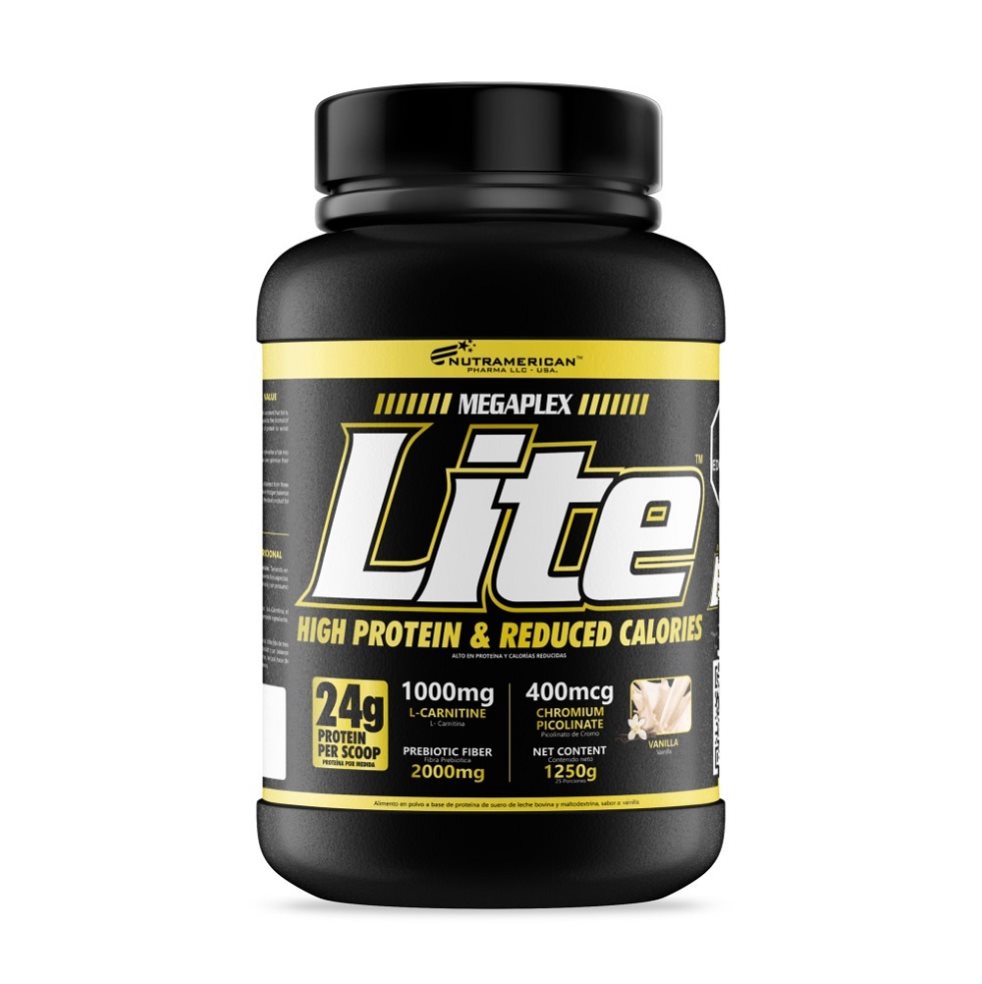 Megaplex Lite 3 LB Proteina + L-Carnitina NUTRAMERICANPHARMA Tarro x 2.7 Lb (1250g) 