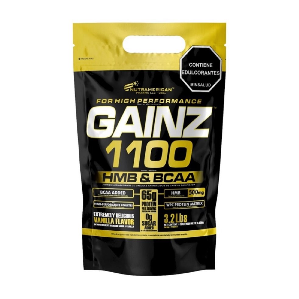 Gainz 3.2 lb Proteina Hipercalorica + HMB NUTRAMERICANPHARMA Bolsa x 3.2 Lb (1452g) 