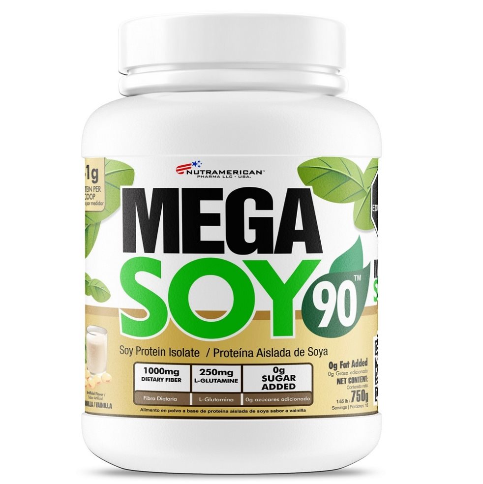 Mega Soy 90 Proteina Aislada de Soya NUTRAMERICANPHARMA Tarro x 1.6 Lb (750g) 