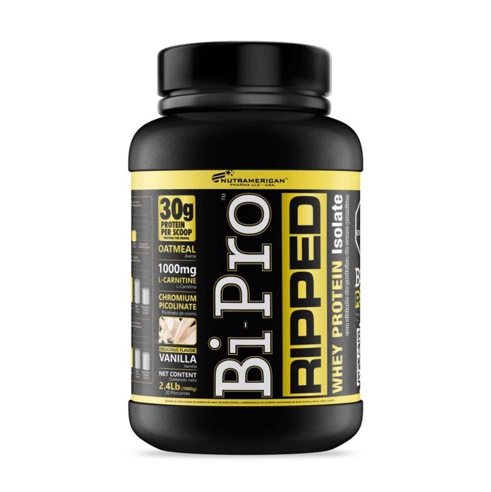 Bipro Ripped 2.4 lb Proteina + L-carnitina NUTRAMERICANPHARMA Tarro x 2.4 Lb (1080g) 