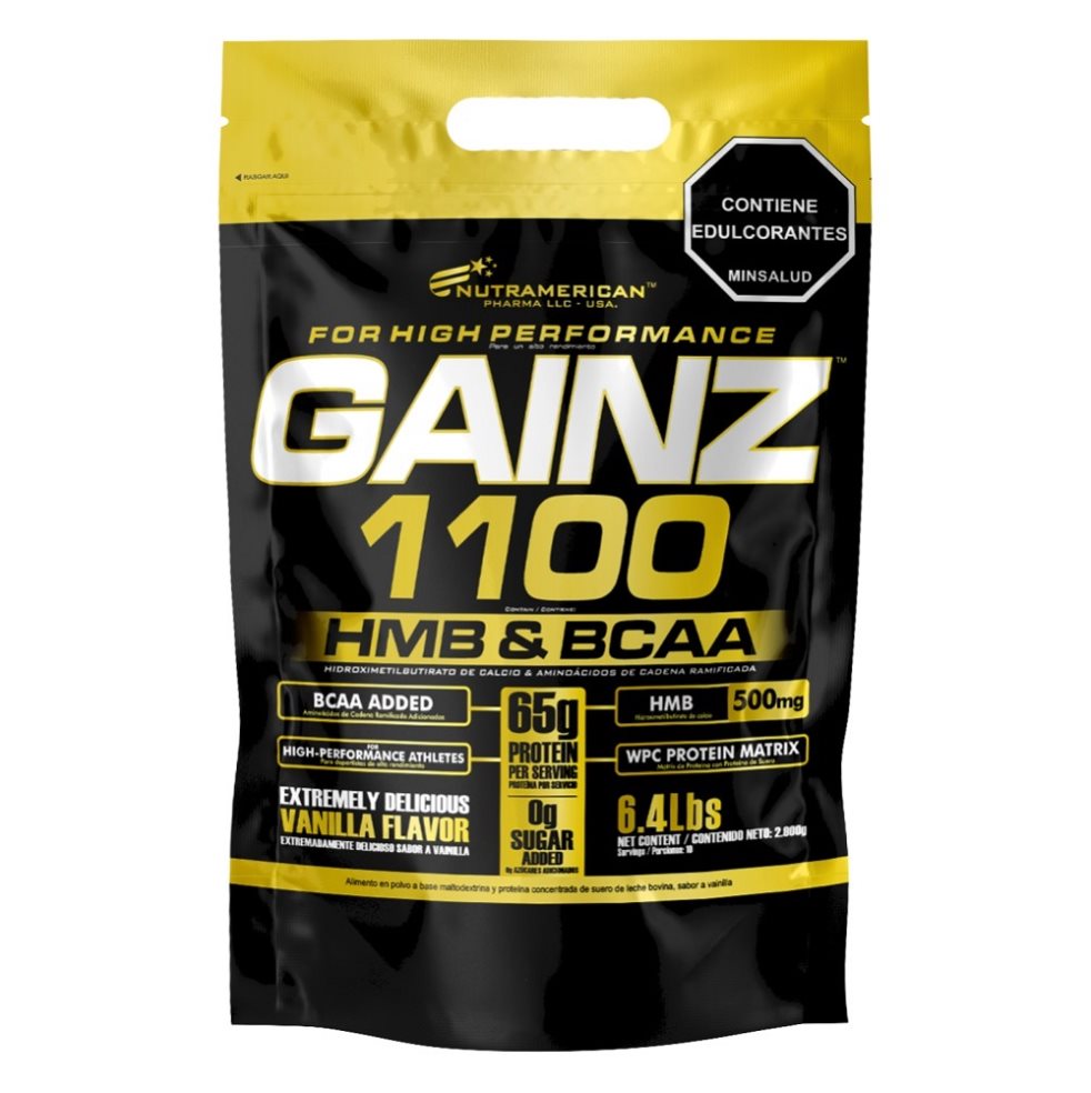 Gainz 6.4 lb Proteina Hipercalorica + HMB NUTRAMERICANPHARMA Bolsa x 6.4 Lb (2906g) 
